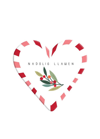Heart Shaped Nadolig Llawen Coaster - Various Designs
