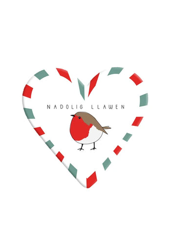 Heart Shaped Nadolig Llawen Coaster - Various Designs