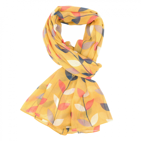 Vines & Leaves Lightweight Scarf - Various Colours
