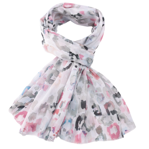Pastel Leopard Print Lightweight Scarf - Various Colours