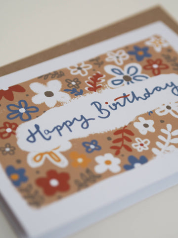 Happy Birthday Sketchy Florals