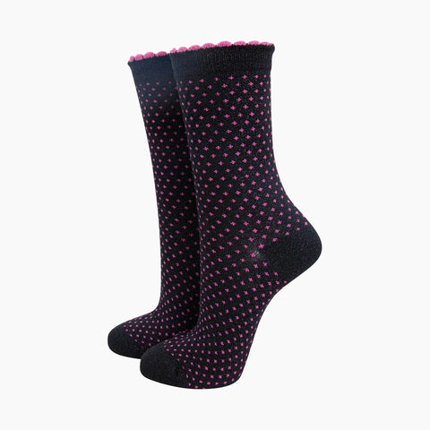 Polka Dots Glitter Socks - Various Colours