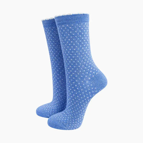 Polka Dots Glitter Socks - Various Colours
