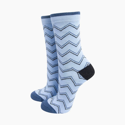 Zig Zag Glitter Socks - Various Colours