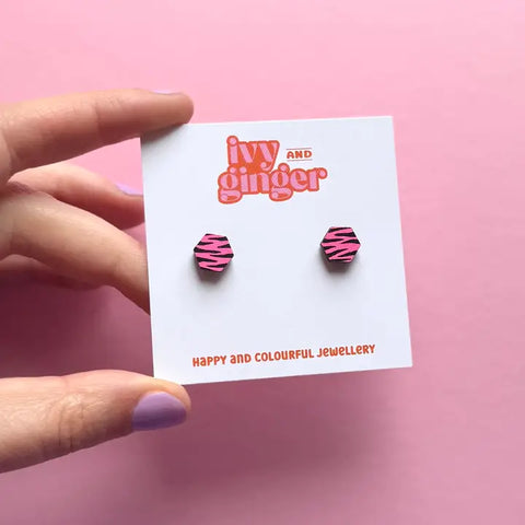 Hexagon Earrings - Various Colours