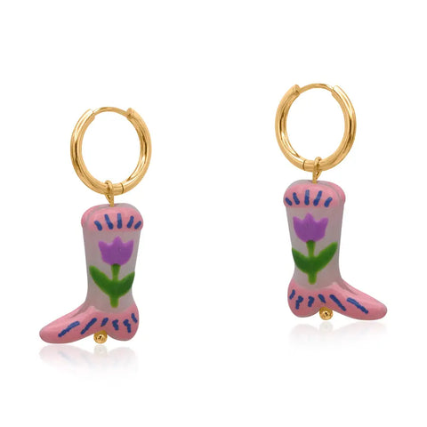 Cowboy Boot Earrings - Various Colours
