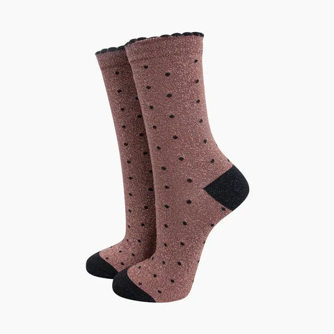 Small Spots Glitter Socks - Various Colours