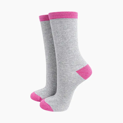Glitter Socks with Contrast Top - Various Colours