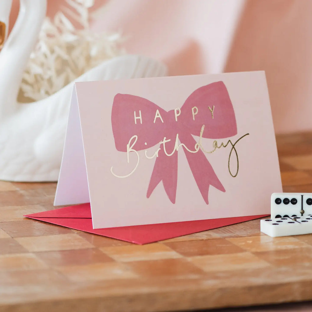 'Happy Birthday' Red Bow Card