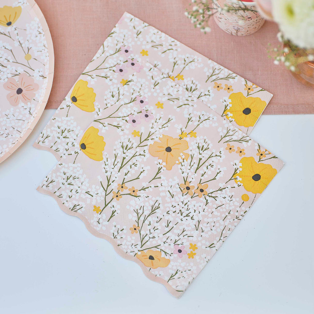 Pink Floral Napkins