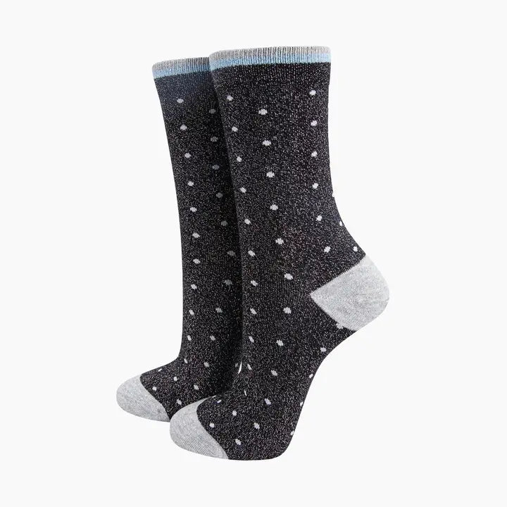 Small Spots Glitter Socks - Various Colours