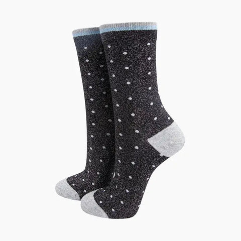 Small Spots Glitter Socks - Various Colours