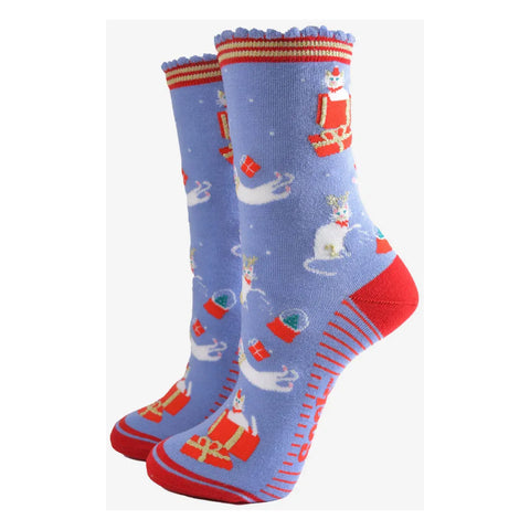 Christmas Cats Socks - Various Colours