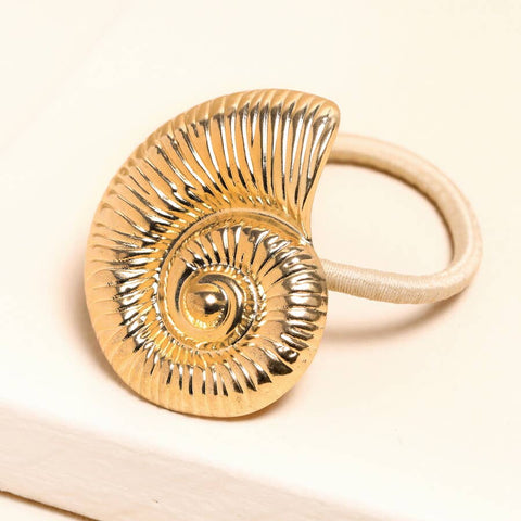 Shell Hair Tie in Gold