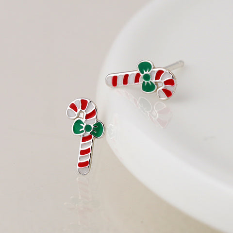 Sterling Silver Enamelled Christmas Themed Studs - Various