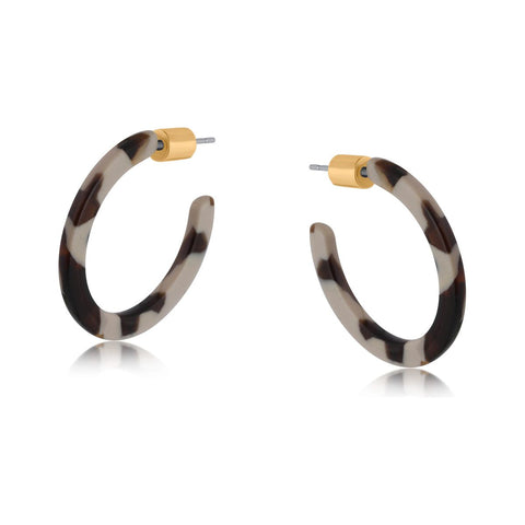 Resin Hoop Earrings - Various Colours