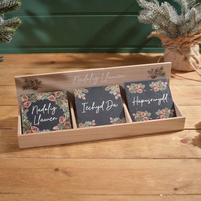 Evergreen Printed Slate Coaster - Various