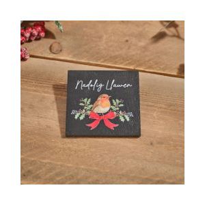 Welsh Robin Slate Coaster