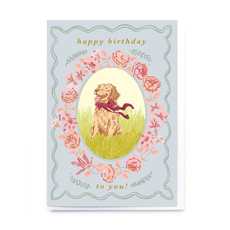 Happy Birthday Dog on Grass
