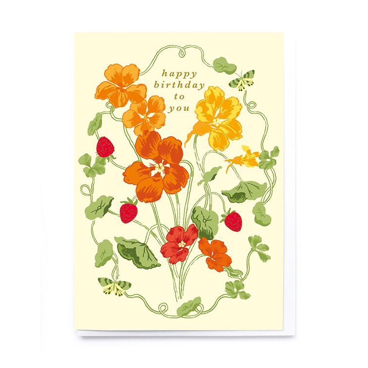 Happy Birthday Floral & Strawberries