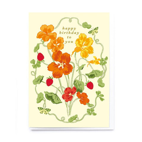 Happy Birthday Floral & Strawberries