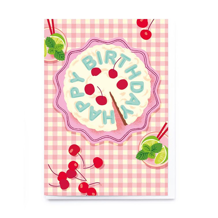 Happy Birthday Pink Gingham