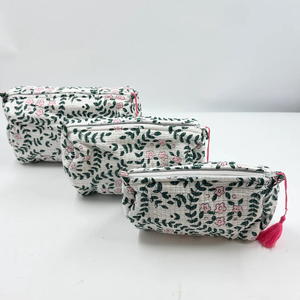 Ditsy Floral Quilted Wash Bag - Various Sizes