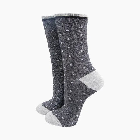 Small Spots Glitter Socks - Various Colours