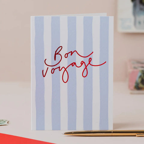 Bon Voyage Stripe Card