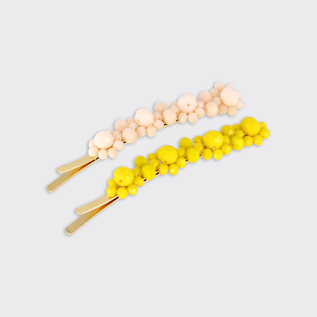 Daisy Beaded Set Of 2 Hairclips