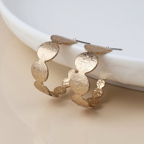 Golden Dappled Disc Hoops