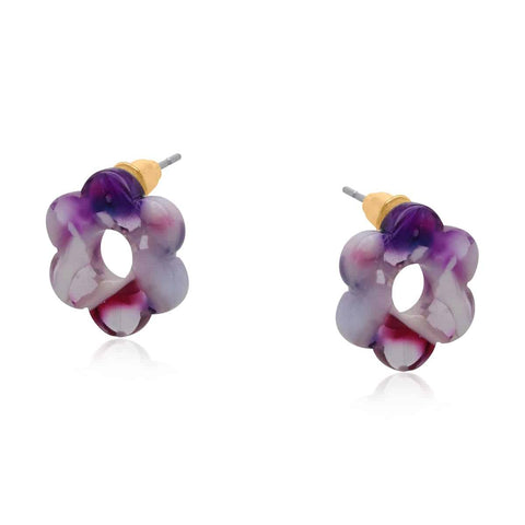 Resin Flower Studs - Various Colours