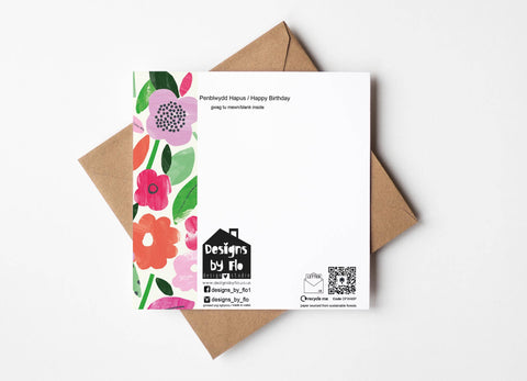 Penblwydd Hapus Floral Bright