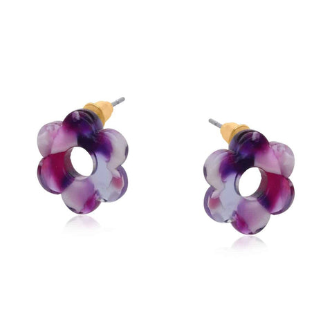 Resin Flower Studs - Various Colours
