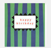Happy Birthday Green And Blue Stripe