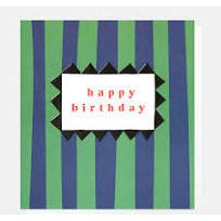 Happy Birthday Green And Blue Stripe