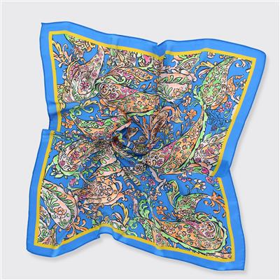 Paisley Square Scarf - Electric Blue
