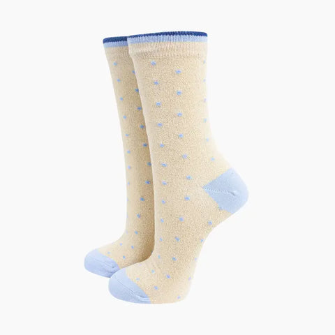 Small Spots Glitter Socks - Various Colours