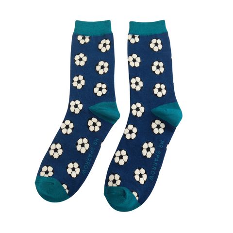 Mr Sparrow Footballs Socks - Navy