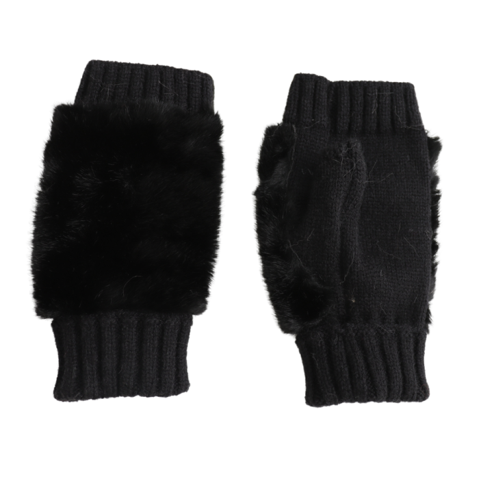 Faux Fur Fingerless Gloves - Various Colours