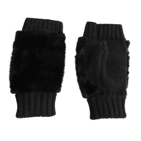 Faux Fur Fingerless Gloves - Various Colours