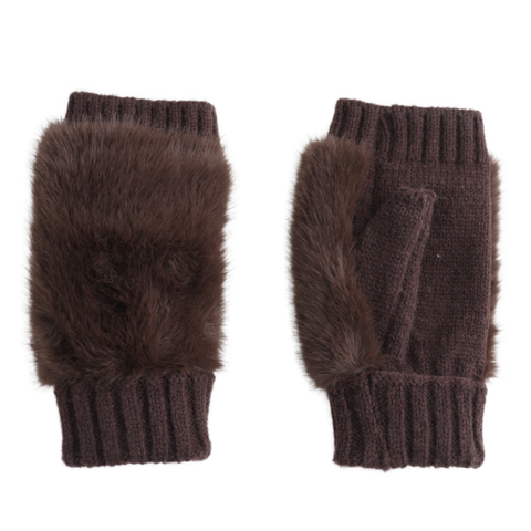 Faux Fur Fingerless Gloves - Various Colours