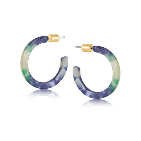 Resin Hoop Earrings - Various Colours