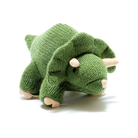 Knitted Dinosaur Baby Rattle - Various