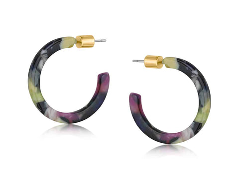 Resin Hoop Earrings - Various Colours