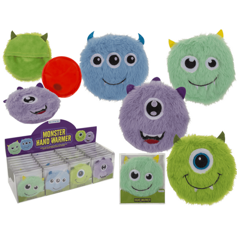Hand Warmer With Furry Monster Face Cover - Various Colours