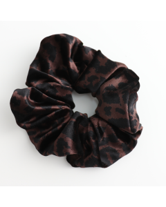Velvet Leopard Print Scrunchie - Various Colours