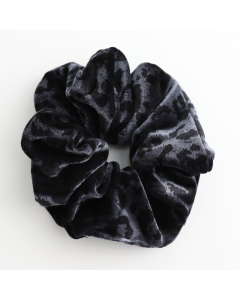 Velvet Leopard Print Scrunchie - Various Colours