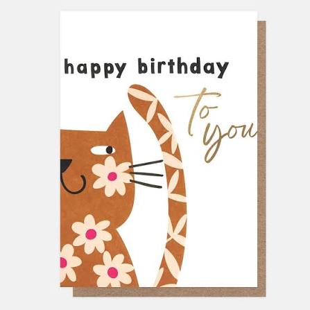 Happy Birthday To You Flower Cat