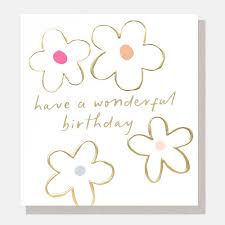 Have A Wonderful Birthday Gold Flowers